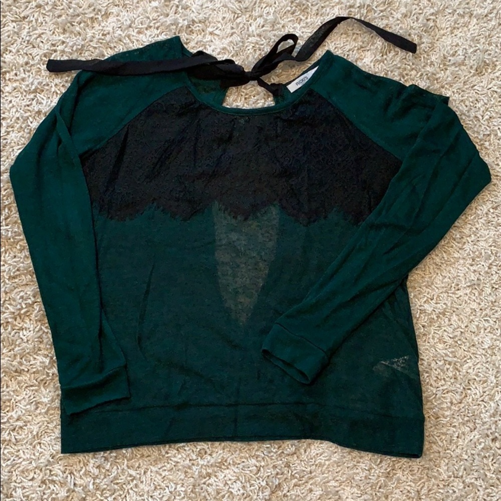 Cute Sheer Forest Green Sheer Top